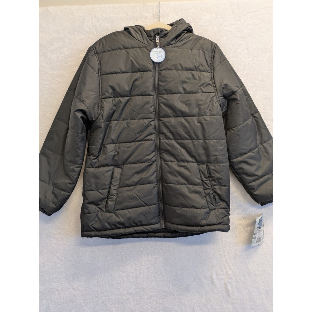 Whales Tail Boys Puffer Jacket Size‎ 14/16 Black Water Wind Resistant Coat